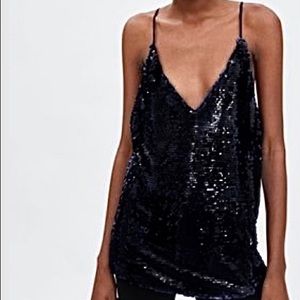 NWT Zara’s TRF Collection Black Sequin Camisole